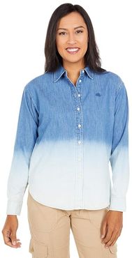 Petite Ombre Denim Shirt (Dipped Indigo Wash) Women's Clothing