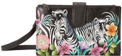 Large Smartphone Case Wallet 1113 (Playful Zebras) Handbags