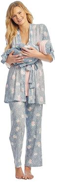 Analise Maternity/Nursing Mommy Me Five-Piece PJ Set (Jungle Floral) Women's Pajama Sets