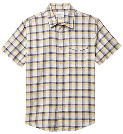 Plaid Monroe Short Sleeve Shirt (Yellow Plaid) Men's Clothing