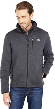 Sweater Fleece Full Zip Jacket (Charcoal Gray Heather) Men's Clothing