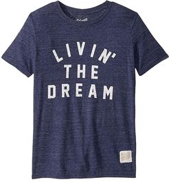 Vintage Tri-Blend Livin' The Dream Short Sleeve Tee (Big Kids) (Streaky Navy) Boy's Clothing