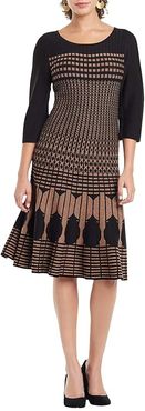 Ellipse Twirl Dress (Bronze Heather) Women's Clothing