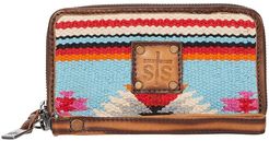 Saltillo Rosa Wallet (Light Blue/Orange/Pink) Wallet Handbags