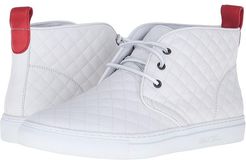 High Top Chukka Sneaker (White Quilted) Men's Shoes