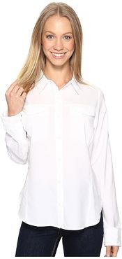 Silver Ridge Lite Long Sleeve Shirt (White) Women's Long Sleeve Button Up