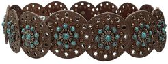 Nocona Wide Concho Disk Belt (Brown/Turquoise) Women's Belts
