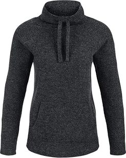 Long Sleeve Raglan Cowl Neck Top (Heather Charcoal) Women's Sweater