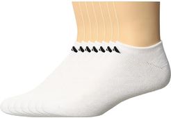 Athletic 6-Pack No Show Socks (White/Black) Men's No Show Socks Shoes