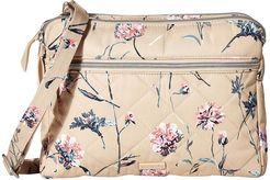 Performance Twill Triple Compartment Crossbody (Strawflowers) Handbags