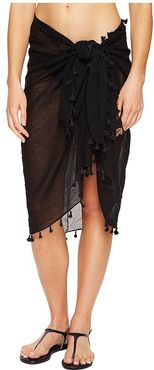 Cotton Gauze Sarong (Black) Women's Swimwear