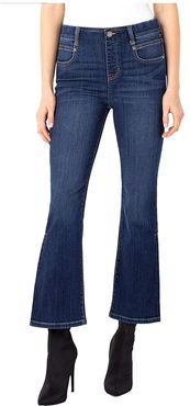 Gia Pull-On Crop Flare Side Pleat in Brentwood (Brentwood) Women's Jeans