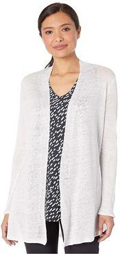 Lightweight Long Back Of The Chair Cardigan (Paper White) Women's Clothing