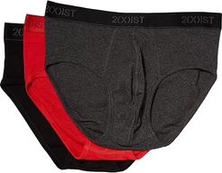 3-Pack ESSENTIAL Contour Pouch Brief (Black/Charcoal Heather/Red) Men's Underwear