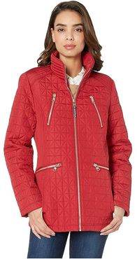 28 Quilted Jacket V19704 (Carmine Red) Women's Coat