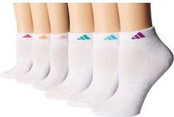 Athletic 6-Pack Low Cut Socks (White/Shock Pink/Glow Orange/Shock Purple/Bright Cyan/Shock Mint) Women's Low Cut Socks Shoes