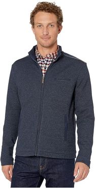 Melange Full Zip (Navy) Men's Clothing