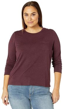 Plus Size Foundation Long Sleeve (Raisin Heather) Women's Clothing