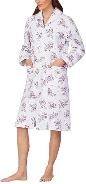 Diamond Quilt Long Zip Robe (Multi Floral) Women's Pajama