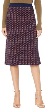 Long Sweater Skirt (Navy/Cerise/Honey) Women's Skirt