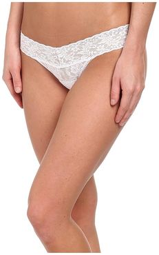 Petite Signature Lace Low Rise Thong (White) Women's Underwear