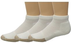 Tennis Mini-Crew Thick Cushion 3-Pair Pack (White) Quarter Length Socks Shoes