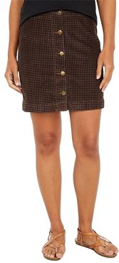 Cruiser Cord Skirt (Chestnut Houndstooth Print) Women's Skirt