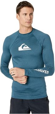 All Time Long Sleeve Rashguard (Majolica Blue Heather) Men's Swimwear