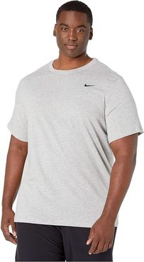 Big Tall Dry Tee Dri-Fit Cotton Crew Solid (Dark Grey Heather/Black) Men's T Shirt