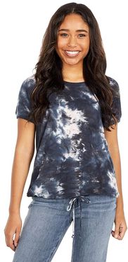 Lou Drawstring Tee (Washed Papaya Tie-Dye) Women's Clothing