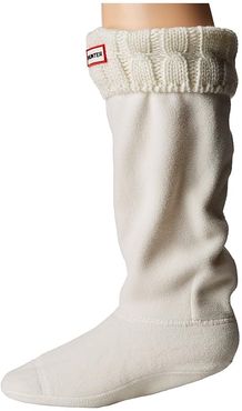 6 Stitch Cable Boot Sock (Natural White) Women's Crew Cut Socks Shoes