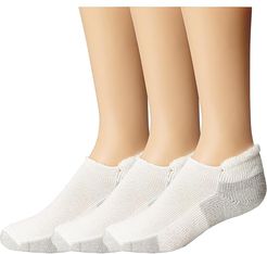 Running Rolltop 3-Pair Pack (White/Platinum) No Show Socks Shoes