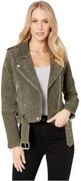 Suede Moto Jacket in Herb (Herb) Women's Coat