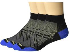 PhD(r) Run Ultra Light Low Cut 3-Pack (Black) Men's Low Cut Socks Shoes