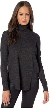 Marcy Cowl Shirttail Thermal Tunic (Charcoal) Women's Clothing