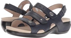 PC Three Strap (Navy Leather) Women's Sandals