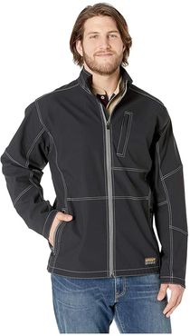 Big Tall Rebar Stretch Canvas Softshell Jacket (Black) Men's Coat