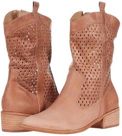 Nebbiolo Perforated Texan Bootie (Natural) Women's Shoes