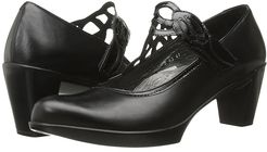 Luma (Black Madras Leather/Black Crinkle Patent) Women's Maryjane Shoes