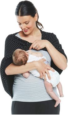 Maternity 5-Way Feeding Poncho (Black/White Spots) Women's Clothing
