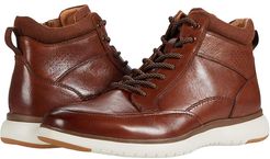 Flair Moc Toe Lace-Up Boot (Cognac Leather/White Sole) Men's Shoes