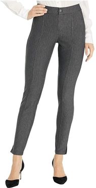 Pintucked Tweed 7/8 Leggings (Black) Women's Casual Pants
