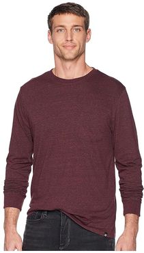 Baseline Tri-Blend Long Sleeve Pocket Tee (Maroon Rust) Men's T Shirt