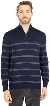 Navtech Stripe 1/4 Zip Sweater (Navy) Men's Sweater