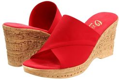 Christina (Red Elastic) Women's Wedge Shoes