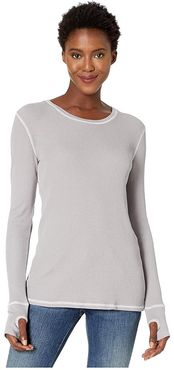 Thermal Long Sleeve Tee with Thumb-Holes (Mercury) Women's Clothing