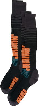 Ski Medium Supreme 2-Pair Pack (Black/Asphalt) Crew Cut Socks Shoes