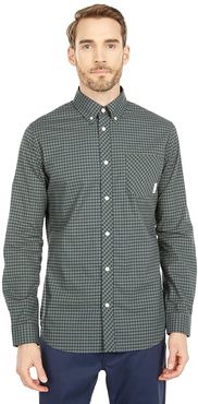 Long Sleeve Gingham Shirt (Thyme) Men's Clothing