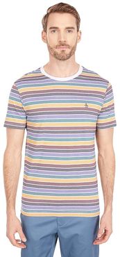 Multi Stripe Fashion Tee (Bright White) Men's Clothing