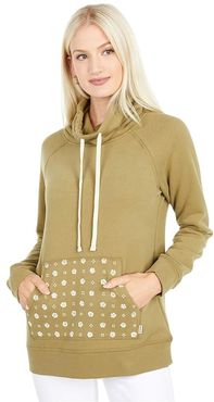 Indie Trip Funnel Neck (Martini Olive) Women's Clothing